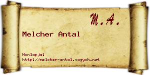 Melcher Antal névjegykártya